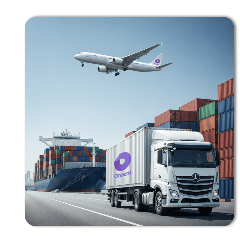 Oreem delivering a parcel shipped from the USA to a door in Bahrain