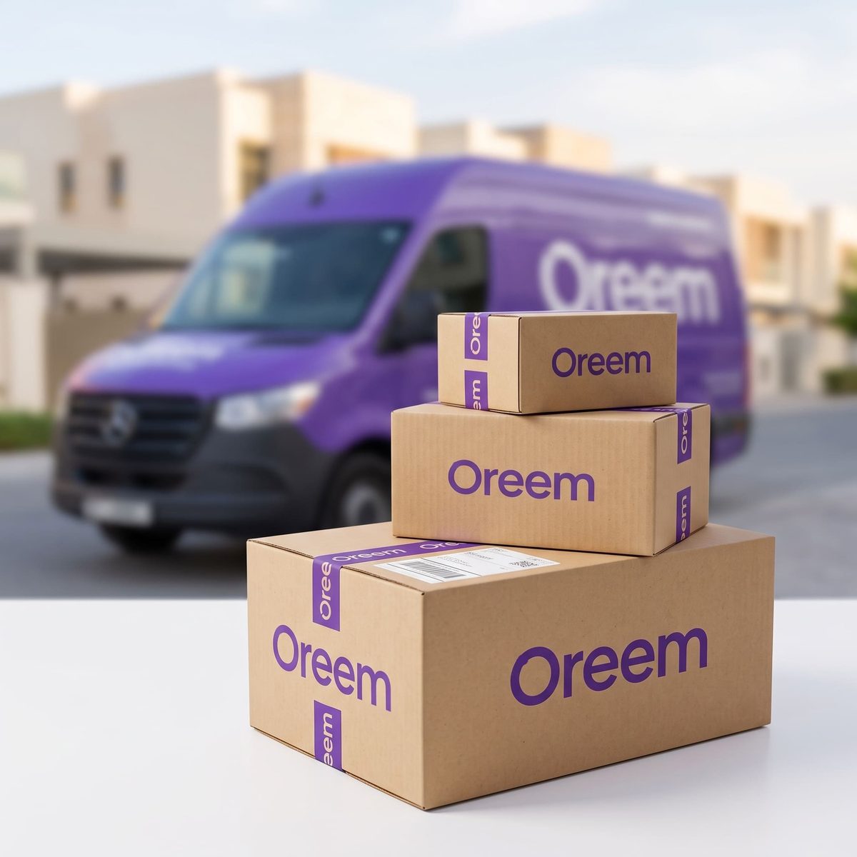 Oreem delivering a parcel shipped from Turkey to a door in Bahrain
