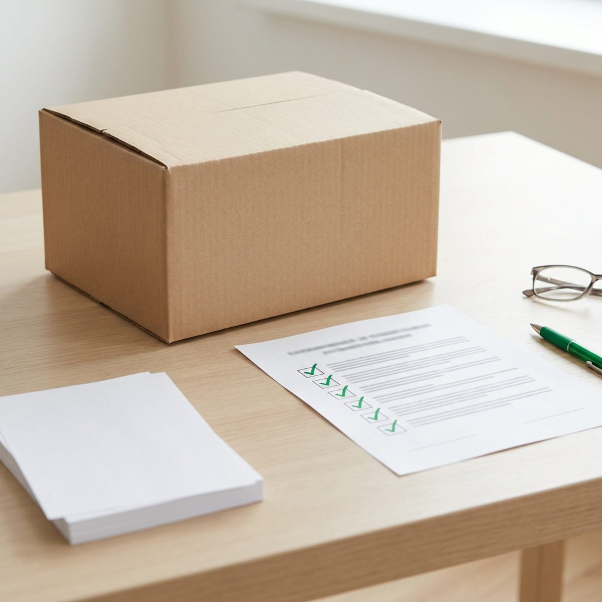 A compliant cardboard parcel with approved customs documents ready to ship to Bahrain