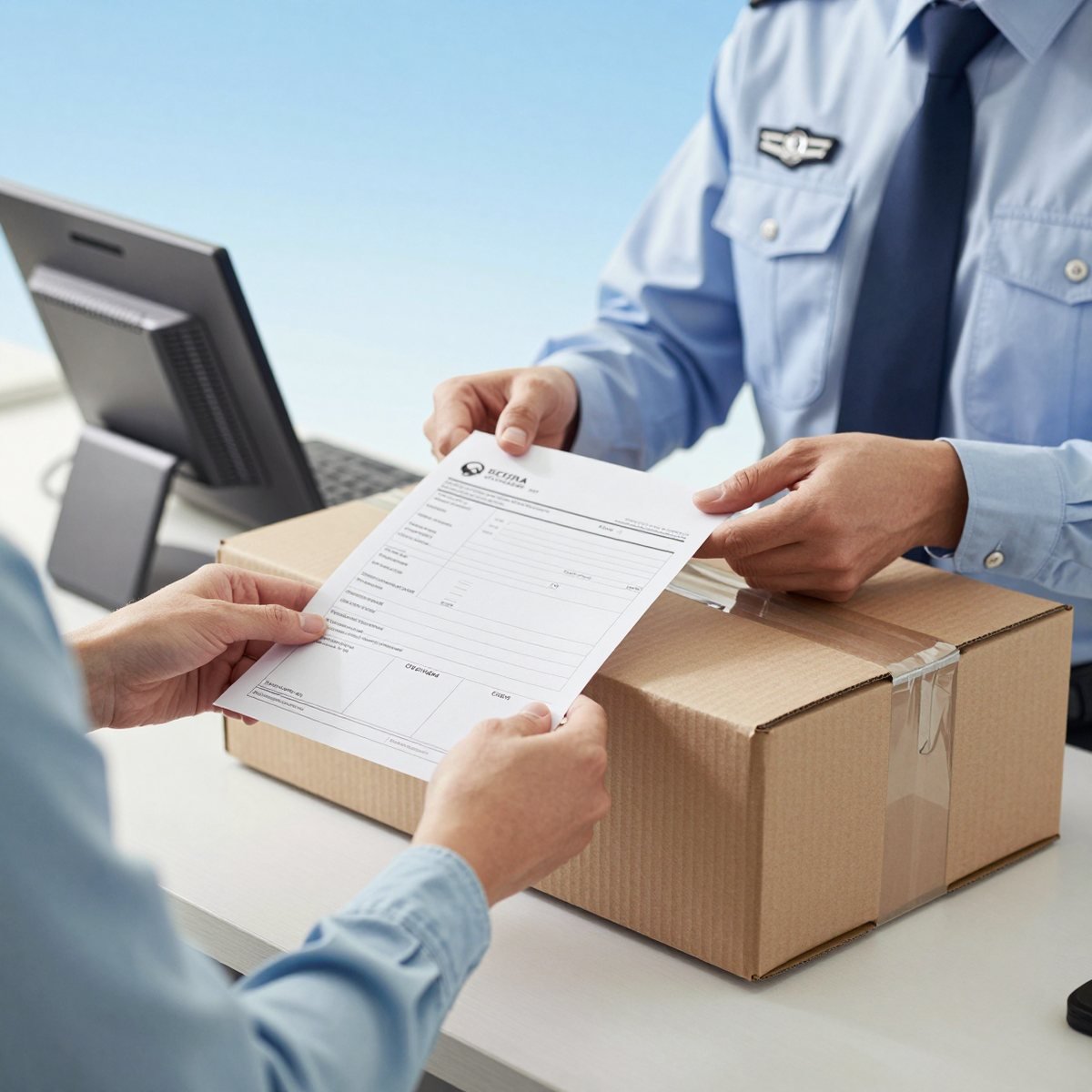 Customs paperwork for cargo sent from Bahrain to India under the Indian Baggage Rules