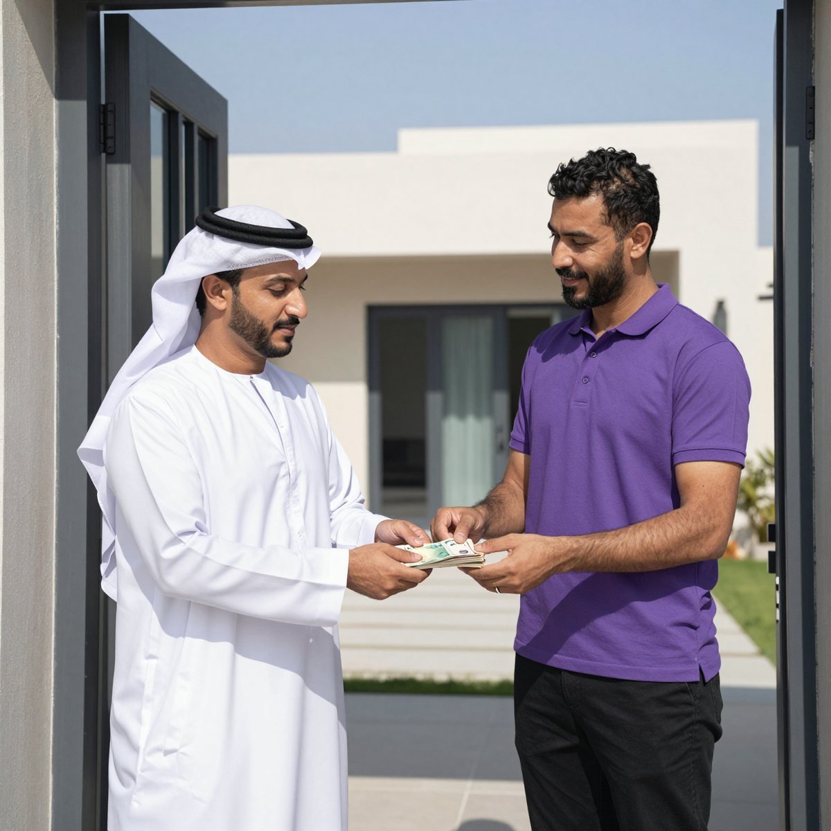 Oreem courier delivering an international parcel and collecting cash on delivery in the GCC