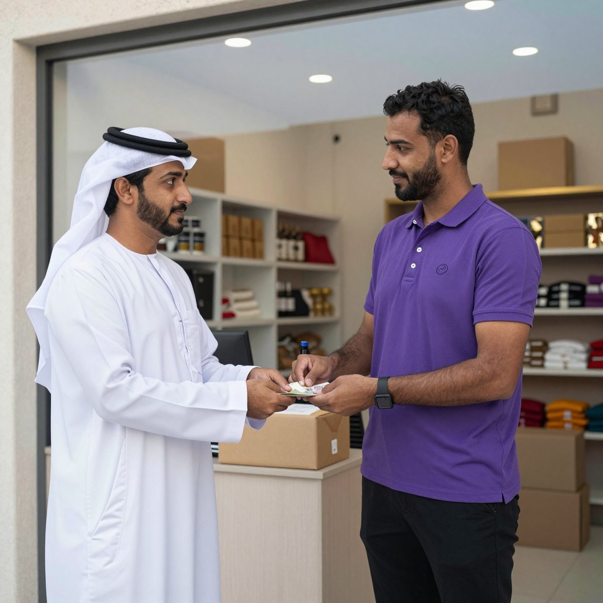 Oreem collecting cash on delivery in Bahraini Dinar for a UK parcel
