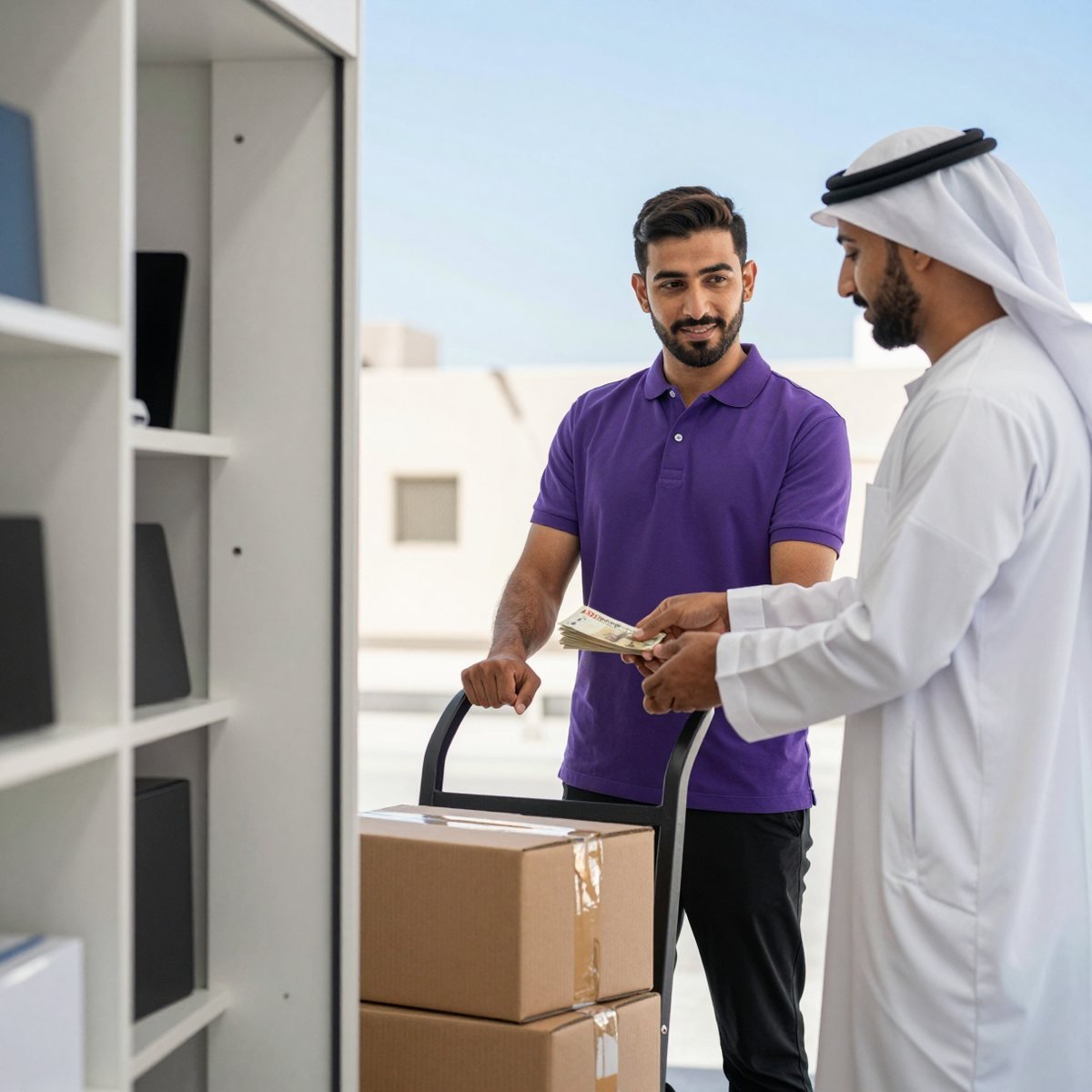 Oreem courier delivering customs-cleared goods and collecting cash on delivery in Bahrain
