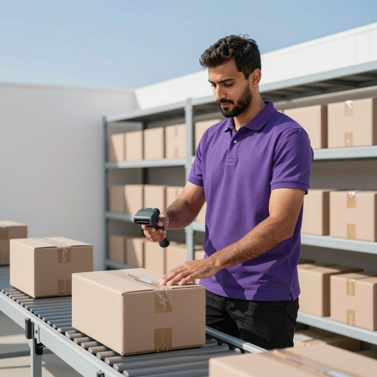Oreem fulfillment warehouse in Bahrain scanning and shipping orders for online brands