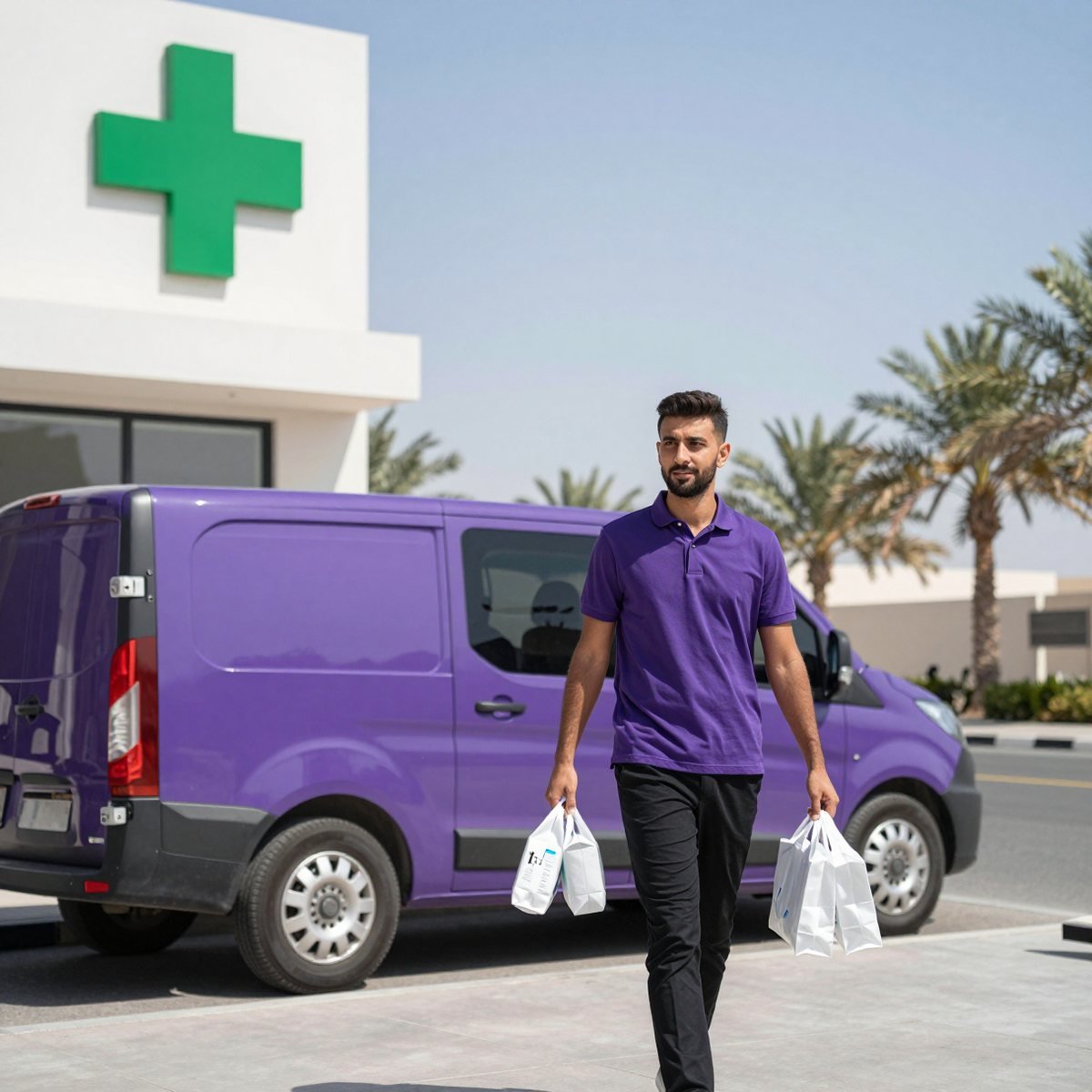 Oreem vehicle delivering medicine across Bahrain the same day