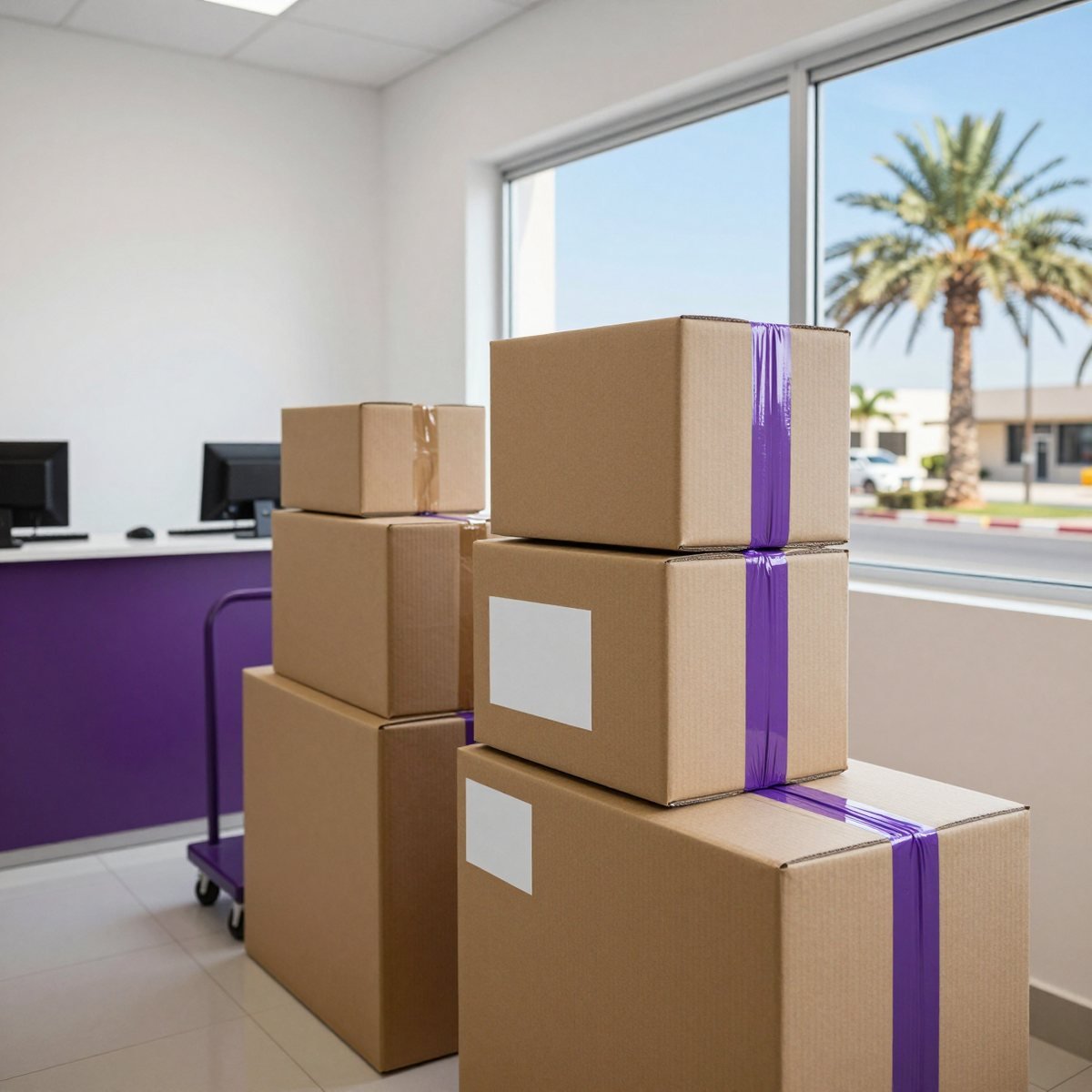 Balikbayan boxes packed in Bahrain ready for door to door cargo to the Philippines