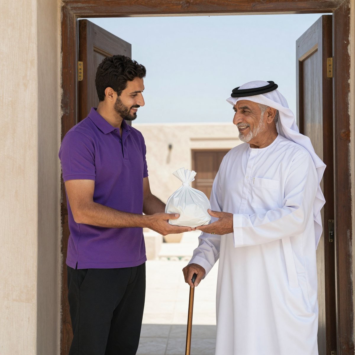 Oreem delivering pharmacy items to a home in Bahrain