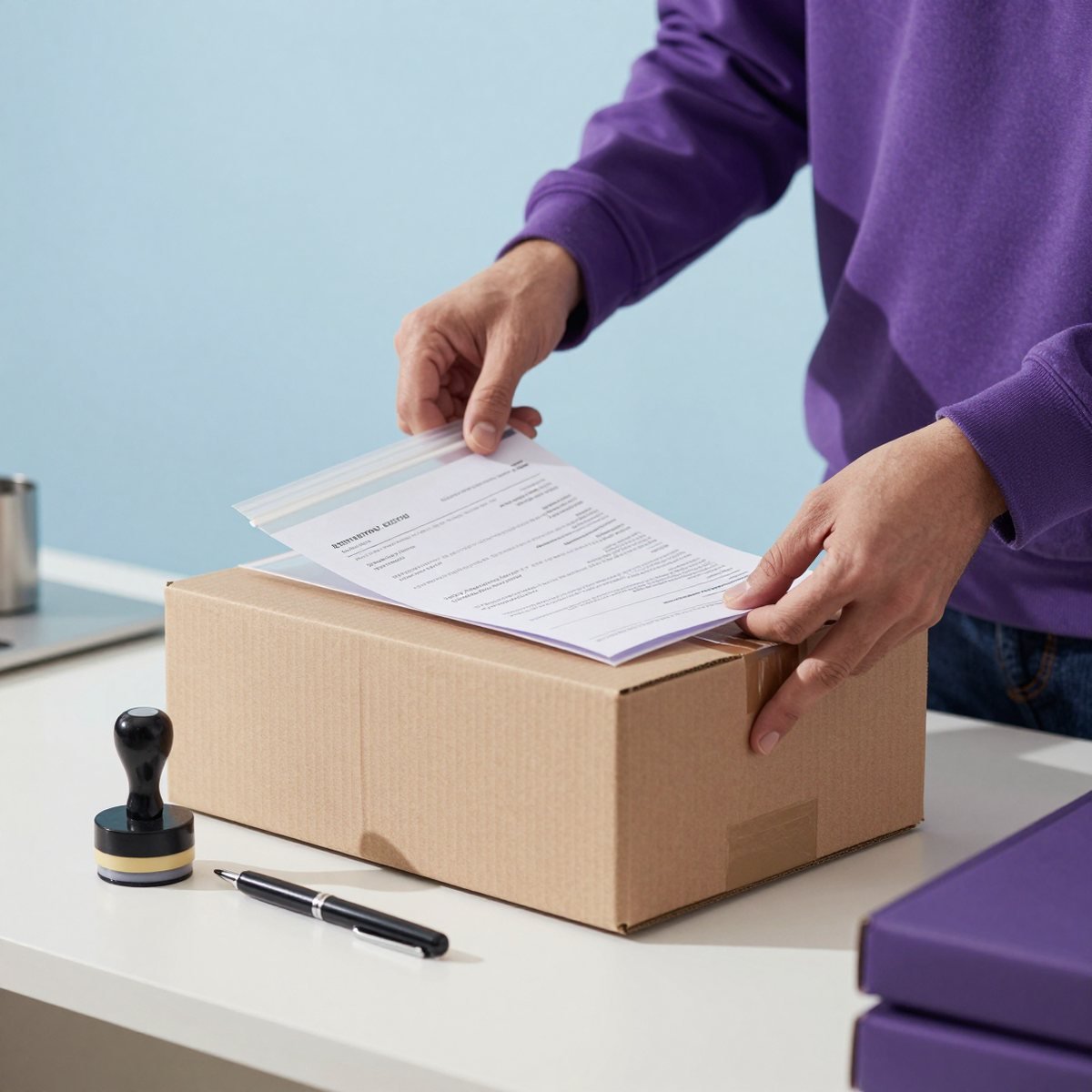 Oreem preparing customs paperwork for a Bahrain to Egypt shipment