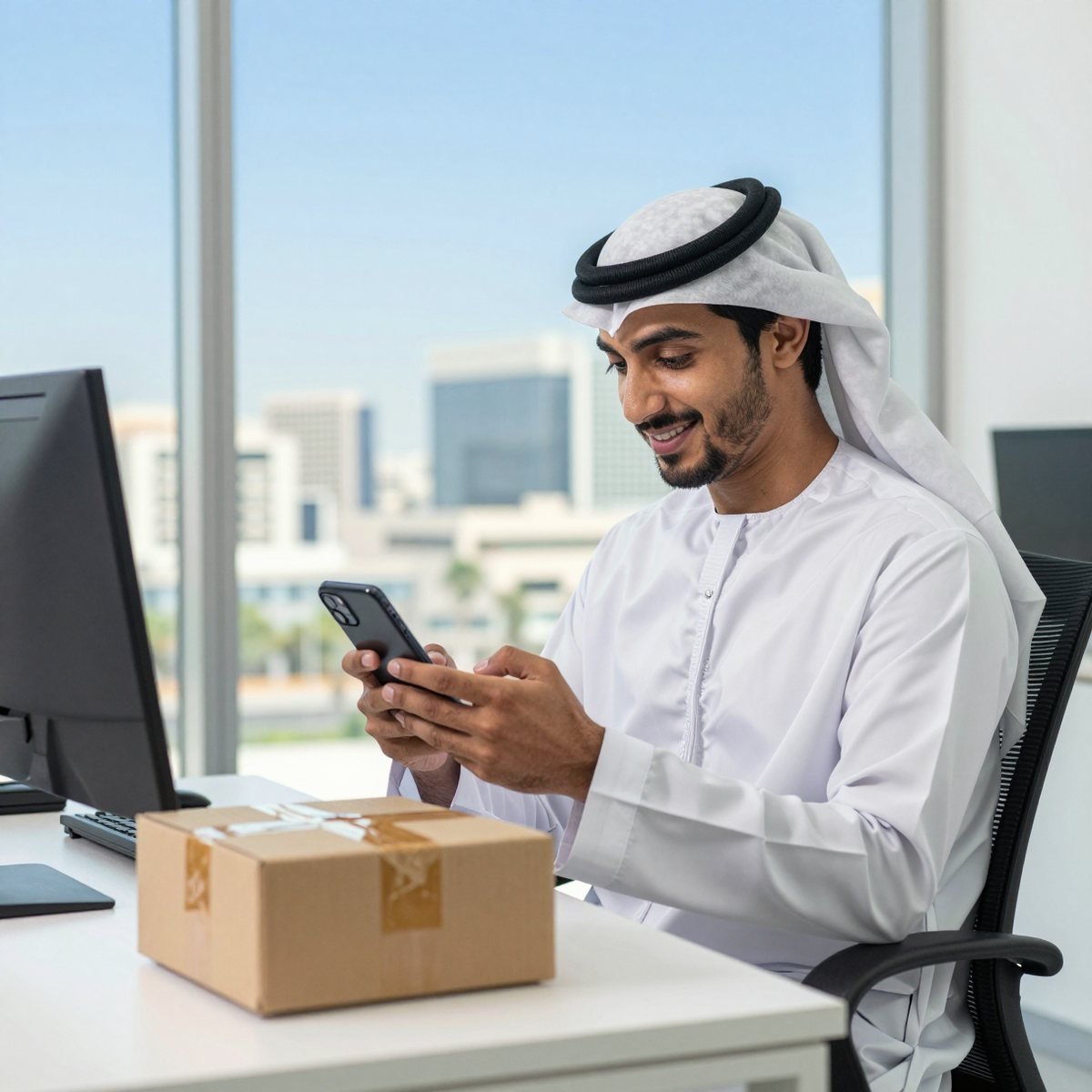 Live tracking and WhatsApp updates for a UK parcel shipped to Bahrain with Oreem